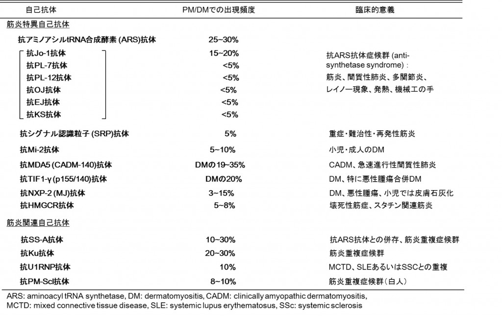 筋炎特異的・関連自己抗体